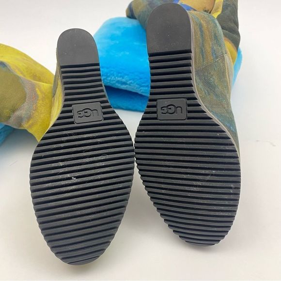 UGG X CLAIRE TABOURET FLUFF WEDGE BOOT WITH RARE BLUE LINING SZ 7 - Picture 12 of 15